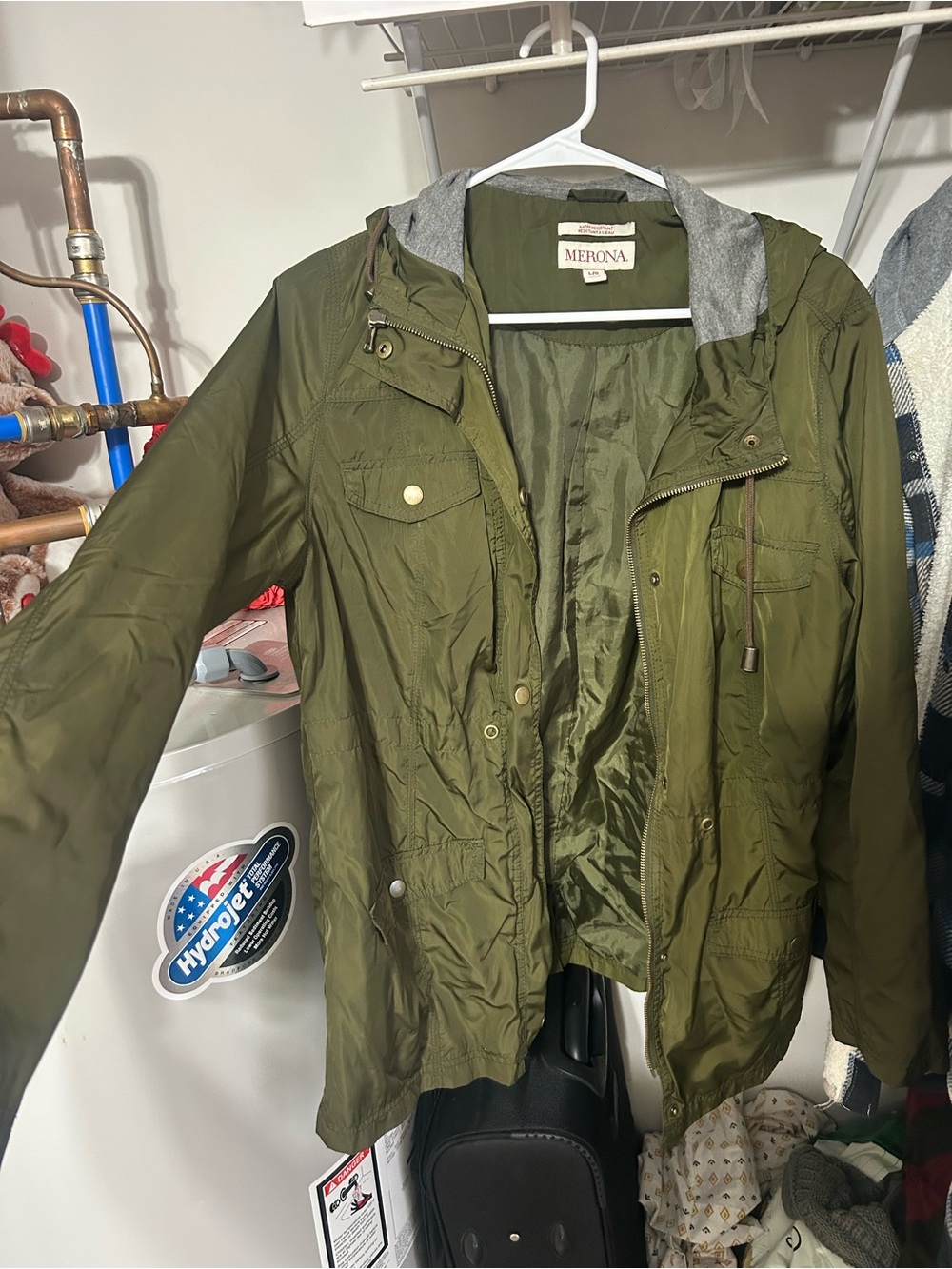 Merona Olive Utility Anorak Jacket with Hood